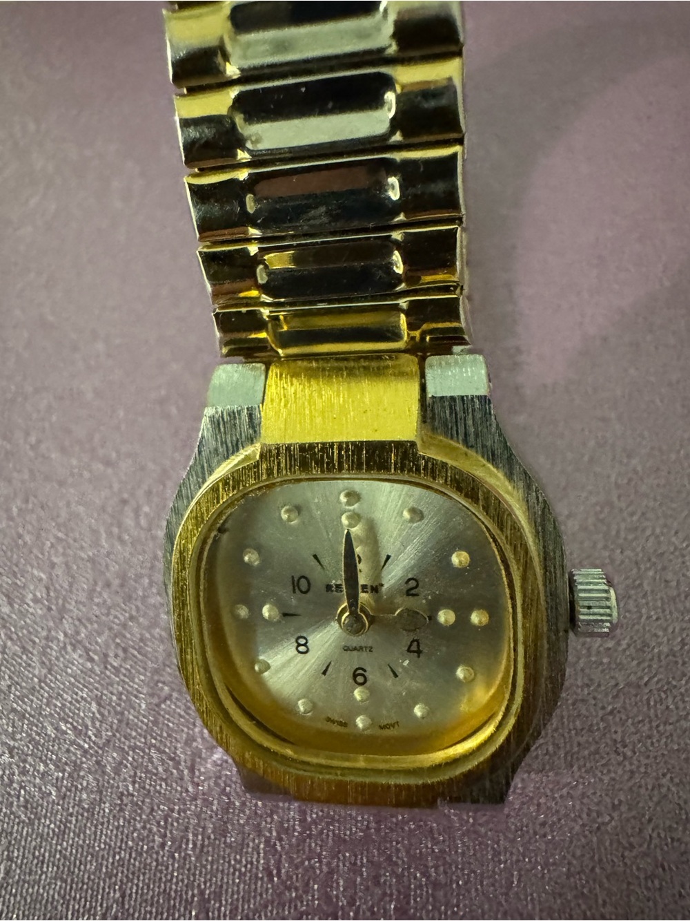 Reizen Women’s Braille Gold & Silver Tone Quartz Square Face Watch M9908